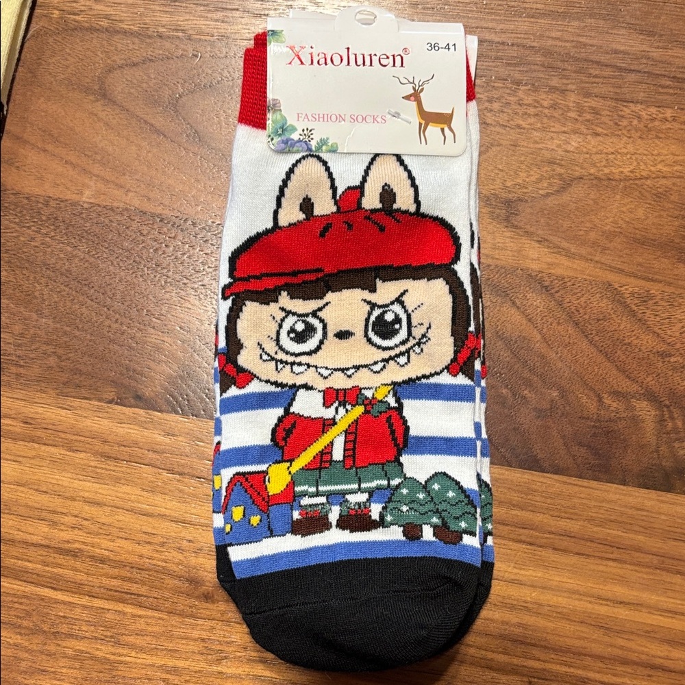 Red and Blue Cartoon Socks